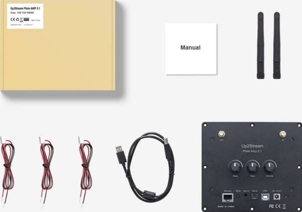 Arylic Up2Stream Plate Amp 2.1 - Multiroom Wireless 2.1 Plate Amp