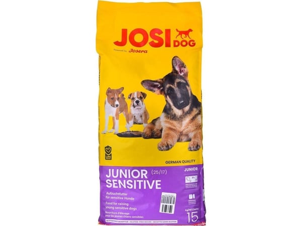 Josera JosiDog Junior Sensitive Täysravinto herkille nuorille koirille 8 viikon iästä alkaen, 15 kg