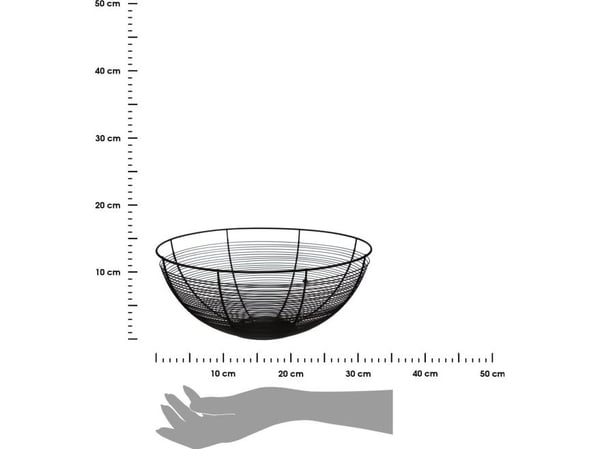 5five svart metallkurv 32 cm til frukt/grønnsaker (fat)