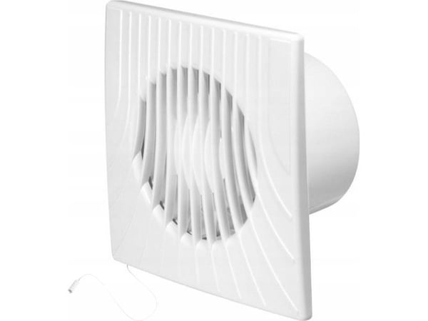 Awenta baderomsventilator 2-trinn WA fi100 64/85 m3/h 5/12W 230V med snorbryter hvit Awenta WA100DW
