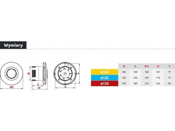 AWENTA takvifte Sateo Ø125 135m3/h 15W 230V hvit Awenta WXS125T