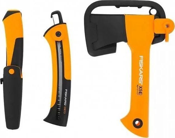 Fiskars campingset - yxa + kniv + såg