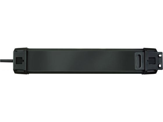 Premium-Line 60.000A surge protector with USB charging function 6-sockets black 3m H05VV-F 3G1.5 * BE *