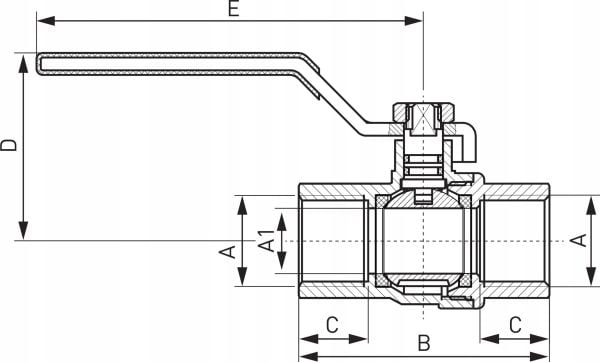 Ferro Gas kuleventil 1 1/2 GW-GW type G61 (PWE)