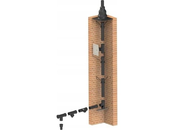 Almeva STARR rør med klokke 0,5 m DN60 UV-stabil svart 7630005898062