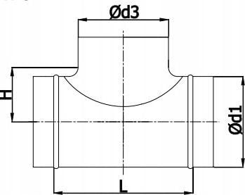 SpiroFlex T-stycke DN 200, 90°