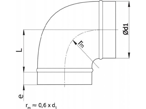 SpiroFlex armbåge DN 200, 90°