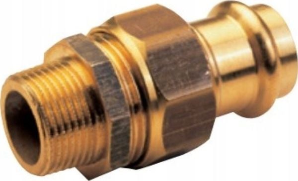 Viega dobbel overgang (adapter) i bronse 28 x 1 mønster 94343G