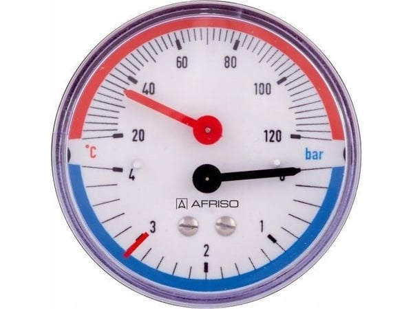 Afriso termomanometer TM80 0-10 bar 1/2" AX 20-120°C (S)A