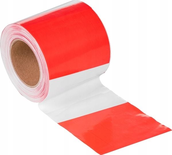 Varselband hvit-rød 8 cm x 100 m