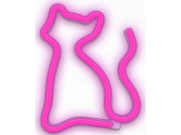 Vegglampe Forever Light Neon LED KOT rosa flaggermus + USB FLNEO4