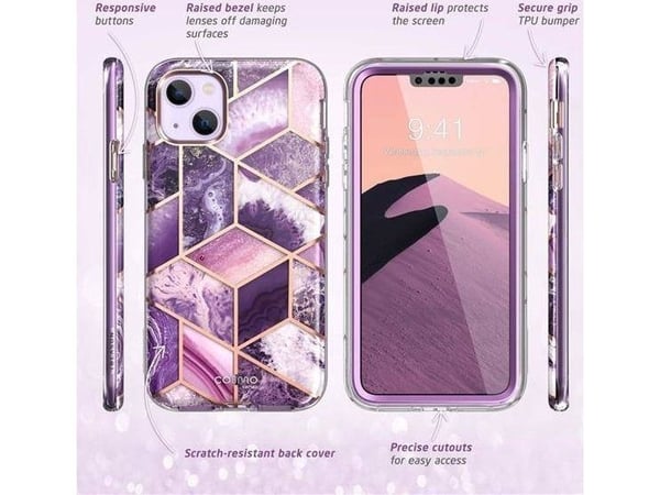 Supcase Cosmo kotelo iPhone 14 Plus - vaaleanpunainen marmori