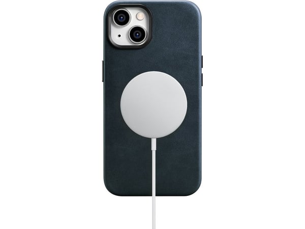 iCarer iCarer Öljyvaha Premium Nahkakotelo iPhone 14 Plus magneettikotelo MagSafe tummansininen (WMI14220703-BU)