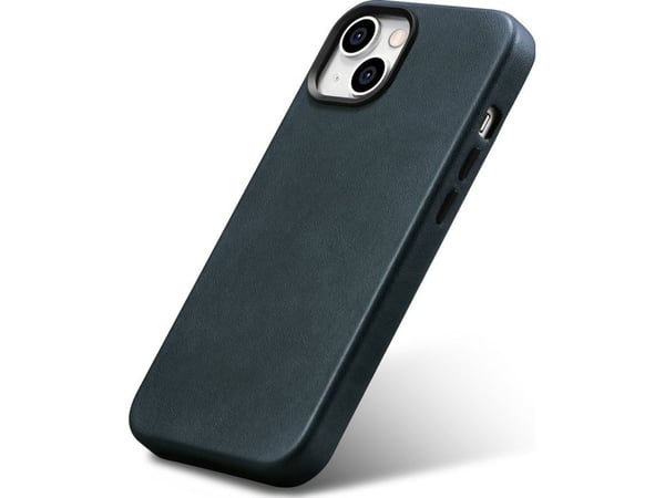 iCarer iCarer Öljyvaha Premium Nahkakotelo iPhone 14 Plus magneettikotelo MagSafe tummansininen (WMI14220703-BU)