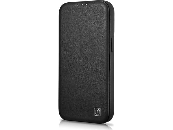 iCarer iCarer CE Premium Leather Folio Case iPhone 14 Plus magneettiläpällä MagSafe musta (WMI14220715-BK)