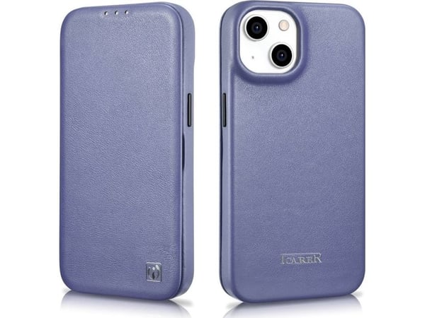 iCarer iCarer CE Premium Leather Folio Case iPhone 14 Plus nahkakotelo magneettiläpällä MagSafe vaaleanlila (WMI14220715-LP)