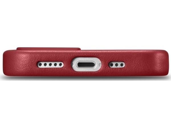 iCarer iCarer Case Nahkakotelo iPhone 14 Plus -puhelimelle punainen (MagSafe-yhteensopiva)