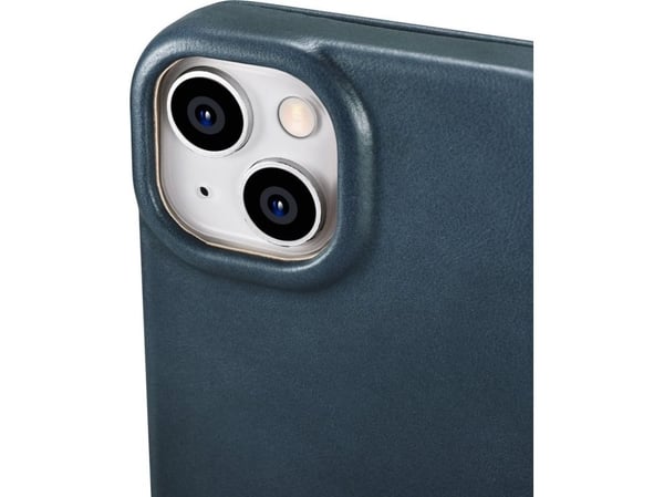 iCarer iCarer CE Öljyvaha Premium Leather Folio Case iPhone 14 Plus nahkakotelo magneettiläpällä MagSafe sininen (AKI14220707-BU)