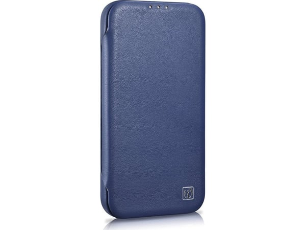 iCarer iCarer CE Premium Leather Folio Case iPhone 14 Plus magneettiläpällä MagSafe sininen (WMI14220715-BU)