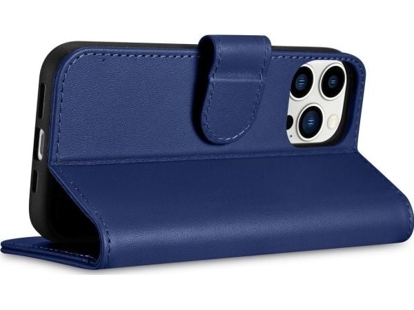 iCarer Wallet Case 2-i-1 läder flip-cover för iPhone 14 Pro Max anti-RFID - blå (WMI14220728-BU)