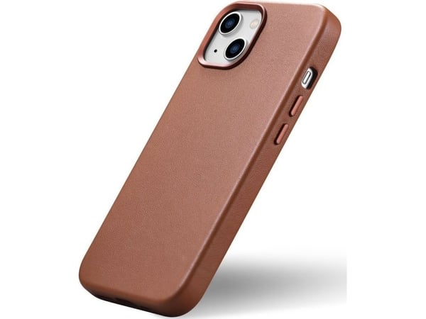 iCarer case i läder för iPhone 14 Plus (kompatibel med MagSafe) brun