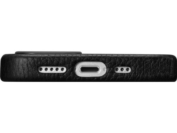 iCarer Litchi Premium iPhone 14 Plus i ekte lær med magnetisk MagSafe svart (WMI14220711-BK)