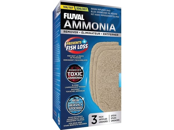 Fluval filtermedium for reduksjon av ammoniakk/nitrogenforbindelser Ammonia Remover 107/207 (3 stk.)