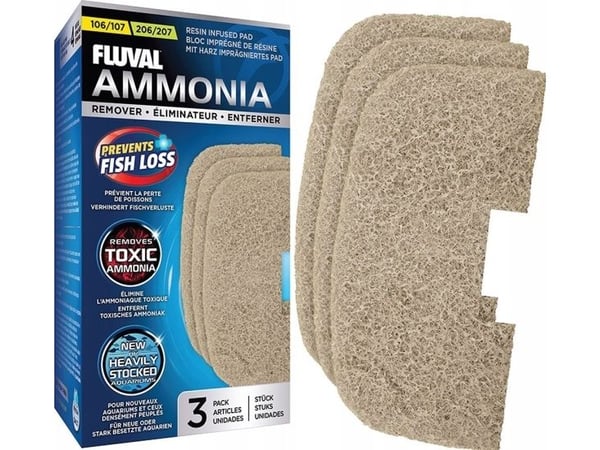 Fluvalin typpeä vähentävä patruuna Ammonia Remover 107/207, 3kpl/op.