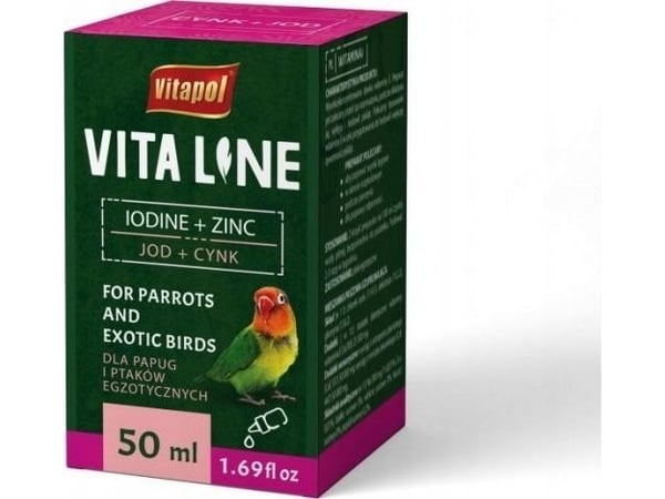 Vitapol Vitaline Sink + jod for eksotiske fugler 50ml