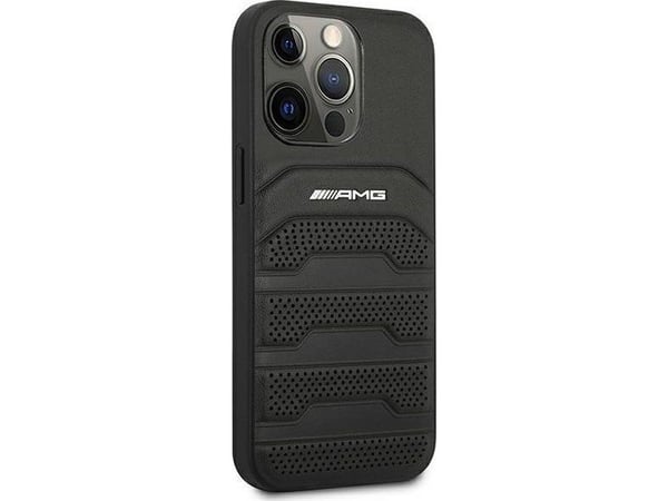 Mercedes-Benz Apple iPhone 14 Pro Mercedes AMG – hårt skal med Debossed Lines (AMHCP14LGSEBK), svart