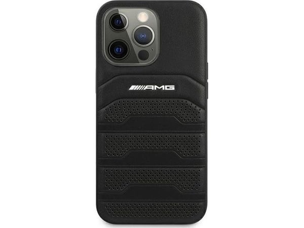 Mercedes-Benz Apple iPhone 14 Pro Mercedes AMG – hårt skal med Debossed Lines (AMHCP14LGSEBK), svart