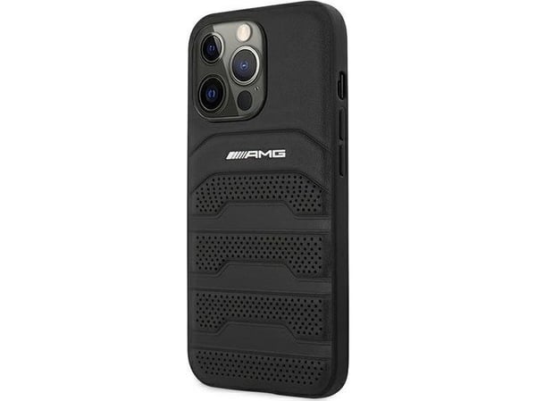 Mercedes-Benz Apple iPhone 14 Pro Mercedes AMG – hårt skal med Debossed Lines (AMHCP14LGSEBK), svart