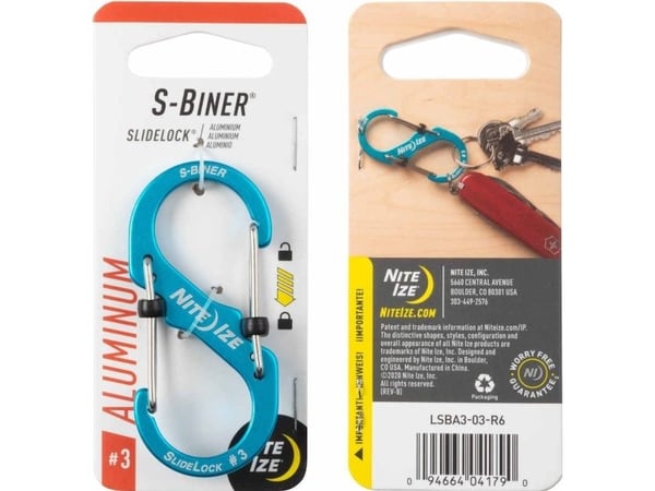 NiteIze karabinkrok S-Biner Slidelock #3 Blue