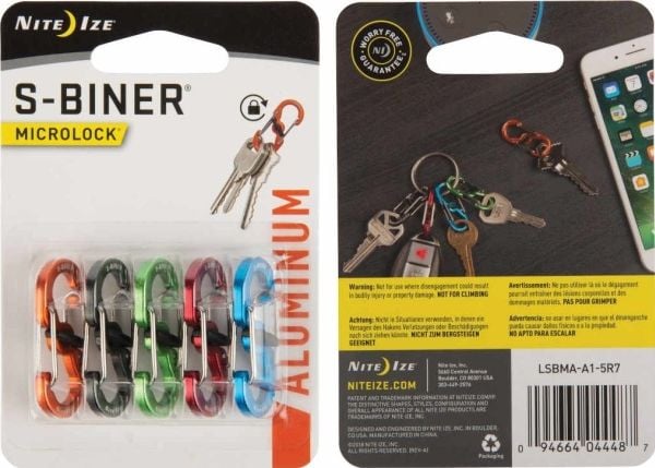 NiteIze karbinhake-set Nite Ize S-Biner MicroLock Alum