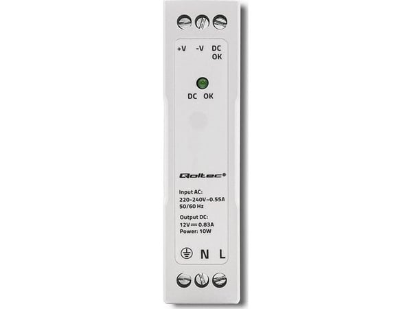 Nätadapter för router 10 W 12 V 0,83 A vit, tunn Qoltec