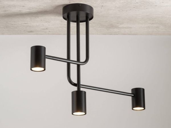 Taklampe Sigma 3-punkts taklampe Luis svart plafond over bord