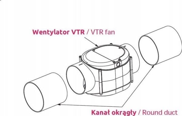 Awenta kanalvifte VTR Awenta VTR100D Ø100 mm 42/70 m3/h 12/22,5W 230V hvit
