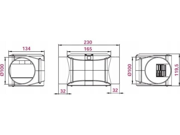 Awenta kanalvifte VTR Awenta VTR100D Ø100 mm 42/70 m3/h 12/22,5W 230V hvit
