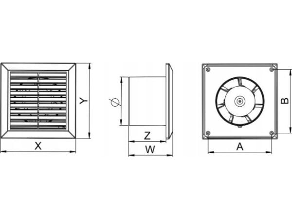 Awenta baderomsventilator Classic fi100 68m3/h 14W 230V hvit Awenta WC100