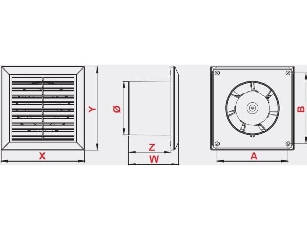 Awenta baderomsventilator Classic fi100 68m3/h 14W 230V hvit Awenta WC100