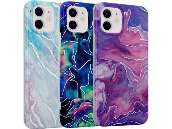 Maxximus MX MARBLE iPhone 12 mini-deksel navy/mørk blå