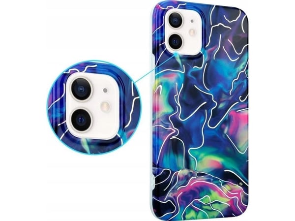 Maxximus MX MARBLE iPhone 12 mini-deksel navy/mørk blå