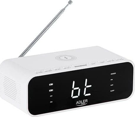 Radioklokke Adler AD 1192W med trådløs lader og FM