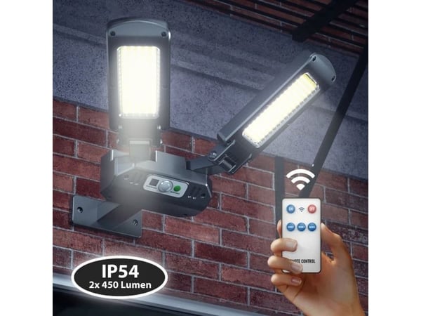 Vägglampa LED gatubelysning med rörelsesensor och fjärrkontroll Maclean