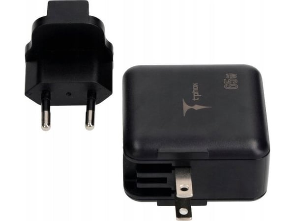 T-Phox lader LAD SIEC MEGA T-PP09 GAN PD 65W USB/USB-C sort