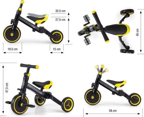 Milly Mally Bike 3w1 Optimus Black