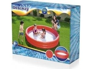 Bestway 51027, Oppblåsbart basseng, 480 l, Rund, 2 år, Vinyl, Sort, Grønn, Rød