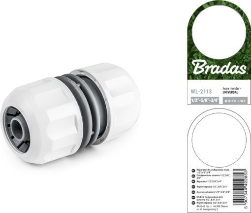 BRADAS slangekobling universell 1/2", 5/8", 3/4" / WHITE LINE