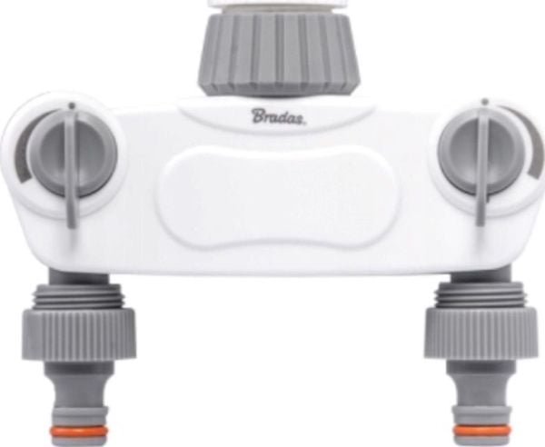 BRADAS fördelare 2-vägs GW 1"-3/4" SOLID Z med ventiler / WHITE LINE