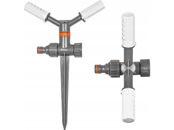 BRADAS roterende sprinkler 2-armet på stokk - blister / WHITE LINE